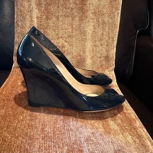 Jimmy Choo Blue Patent Leather Wedges